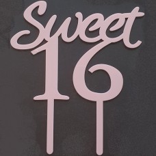 Cake topper Sweet 16 roze